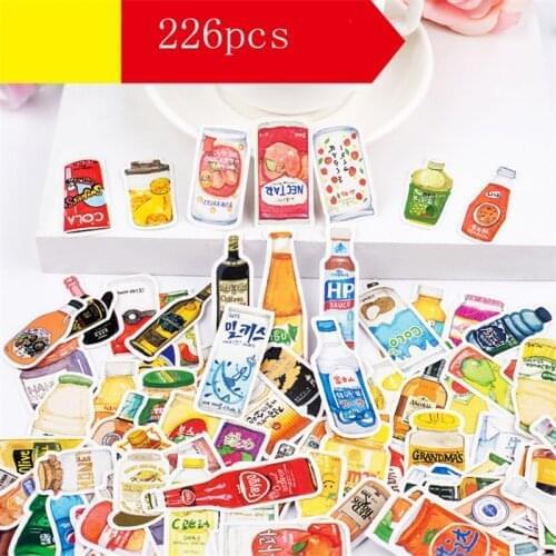 226pcs/packs drinks Stickers scrapbooking planner kids girls notebook cute kawaii beauty DIY handbook sticker decoration
