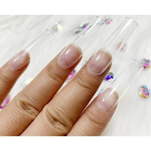 XXL Clear Square False Nail Tips Full Cover Luxury fake Nails Press On Gel Manicure Supplies For Professionals 240pcs/bag