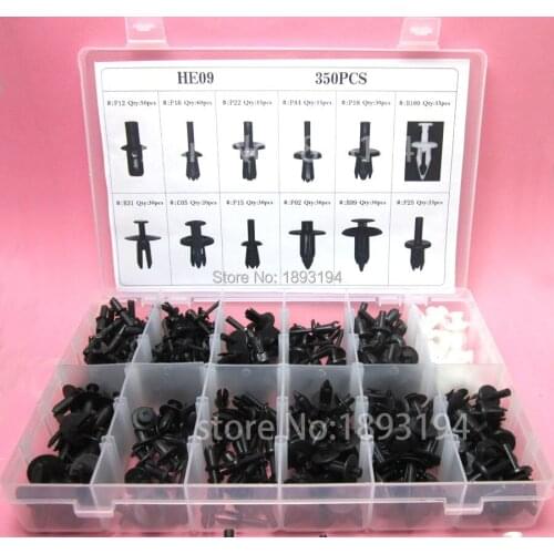 350Pcs Car Body Plastic Push Pin Rivet Fasteners Trim Moulding Clip Assortments For Kia For Lexus For Mitsubishi
