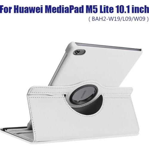 360 Rotating Case for Huawei MediaPad M5 Lite 10.1 BAH2-W19/L09/W09 Flip Stand PU Leather Case Cover for Huawei C5 10.1 Tablet