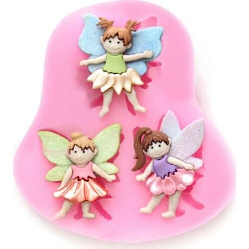 3D Fairy Figure Silicone Fondant Cake Sugarcraft Chocolate Decor Mould Angel Elf