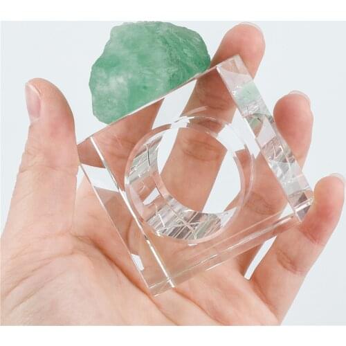 4PCS/Set Natural Green Flourite Napkin Rings Holders Stones Raw Minerals Home Decor Wedding Party Napkin Organizer