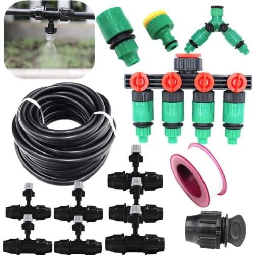 5/10/15/20m Grey Misting Sprinkler With 8/11mm Main Pipe For Garden Irrigation Flower Yard watering Tools Watering Kits