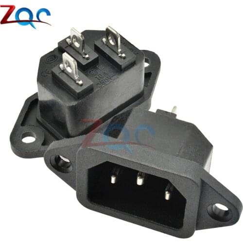 5pcs AC-04 3 PIN IEC320 C14 Male Power Cord Inlet AC Power Socket Receptacle Connector 250V 10A