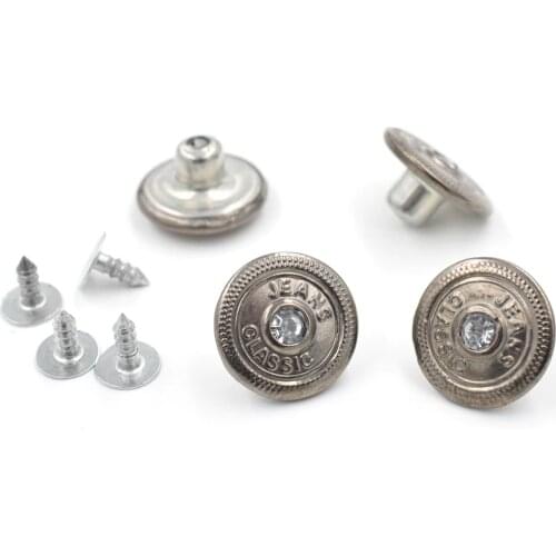 50 sets/lot snap fasteners. Metal rivets. Jeans button.Acrylic Diamond Buttons