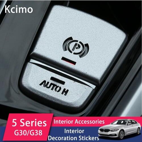 Aluminum Car Electronic Handbrake AUTO H Button Cover Trim For BMW 5 series G38 G30 P Buttons For BMW G01 X3 X4 G02 2018 2019