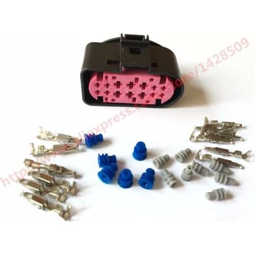 10 Set 14 Pin 1.5mm 3.5mm Female Waterproof Auto Connector Use For Aodi BMW VW Automobile 1J0973737