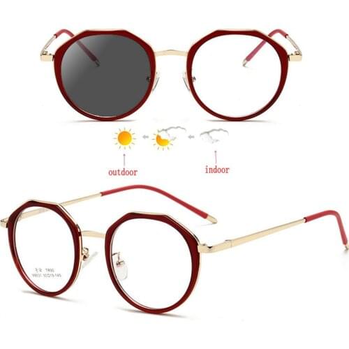 Big Frame Oval Nearsighted Glasses Women Transition Sunglasses Photochromic Color Lens Short-sighted Eyeglasses Diopter NX