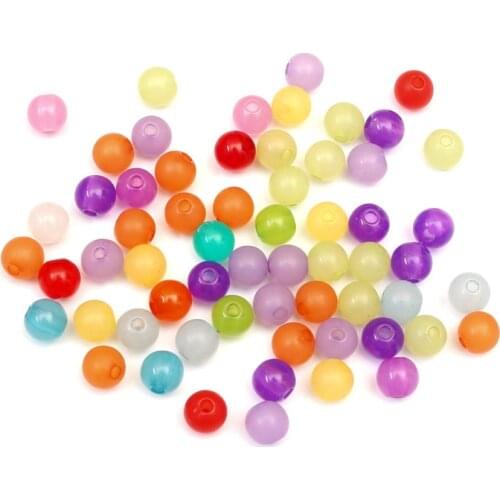 50-200Pcs 6-12mm Mixed Round Jelly Acrylic Beads Loose Bead For Woman Men Jewellery Making DIY Bracelet Necklace Jewelry Finding