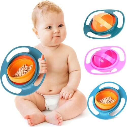 Baby 360 Rotate Spill-Proof Bowl Infant Food Feeding Gyro Bowl Newborn Kids Cute Creative Balance Tableware Bowls MY0065