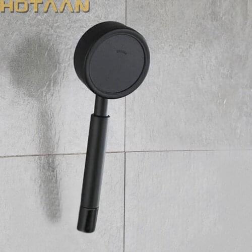 Pressurized Water Saving Round Shower Head Matte Black Stainless Steel Hand Hold Rain Spray Bath Shower Bathroom Accessories
