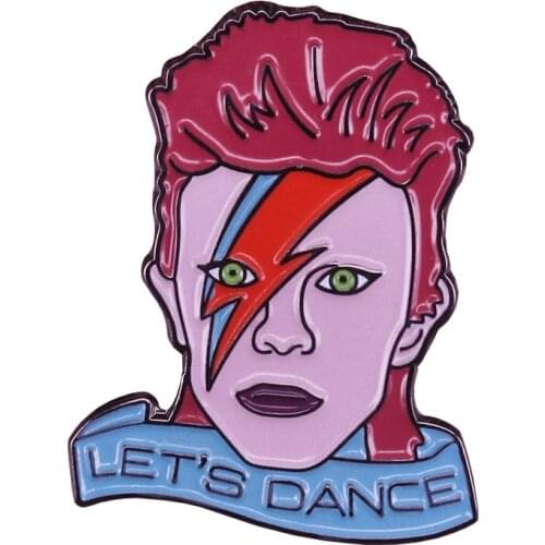David Bowie Lets Dance enamel pin Ziggy Stardust music art jewelry