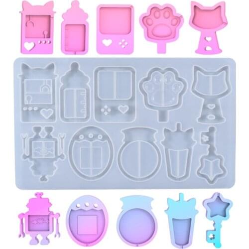 DIY Crystal Epoxy Quicksand Resin Mold Pendant Jewelry Game Machine Milk Box Silicone Resin Shaker Mold For Home decoration