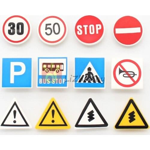 Creator City Street Traffic Lights Road Sign 2x2 Round with Clip MOC Accessories Parts Building Block Brick Toy Creators Kit