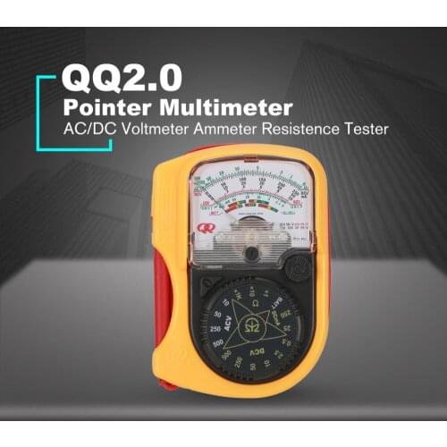 QQ2.0 Hand-hold Pocket Pointer Analog Multimeter AC/DC Voltmeter Mechanical Ammeter Current Voltage Resistence Tester Meter