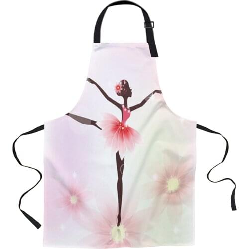 Ballet Girls Flowers Art Printed Kitchen Cooking Baking Aprons Canvas Sleeveless For Women Man Kids Home Delantal Cocina
