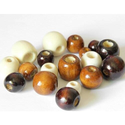 Missxiang Large hole wooden beads loose beads diy round wooden beads wear beads car seat accessories clothing accessories