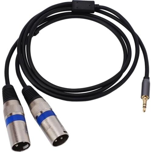 Multi-Function Audio Cable 3.5/6.35mm Male Jack to Double XLR Male Jack Cable XLR Extension Cable 6.35/3.5mm 3M