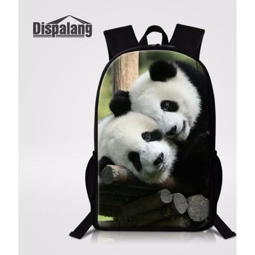 Dispalang Fashion Youth Satchel Panda Pattern Children Custom School bags Casual Bookbags For Teenager Girls Backpacking Bags
