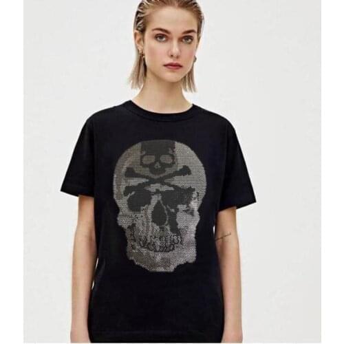 Fashion Female T-shirt Hot drill Womens tShirt Summer designer Tee Top pure cotton T-shirt