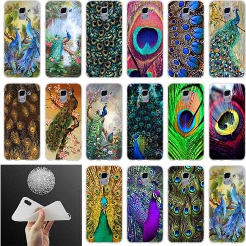 Soft Phone case Cover Pretty Peacock Scenery FOR Coque Samsung Galaxy J6 J4 J8 J7 2018 Plus J3 J5 J7 Prime Pro 2017 2016 Casse