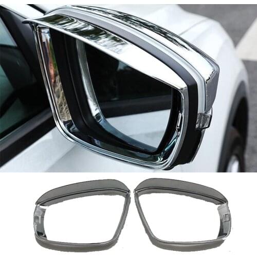 Sticker Rear Rearview Glass Mirror Rain Eyebrow Shield Sun Visor Shade ABS For Volkswagen VW T-ROC TROC 2017 2018 2019 2020 2021