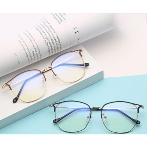 Vintage Men Women Ultralight Alloy Square Full-Rim Frame Custom Made Myopia Glasses-1 to -6 and Reading Glasses 1 to 4