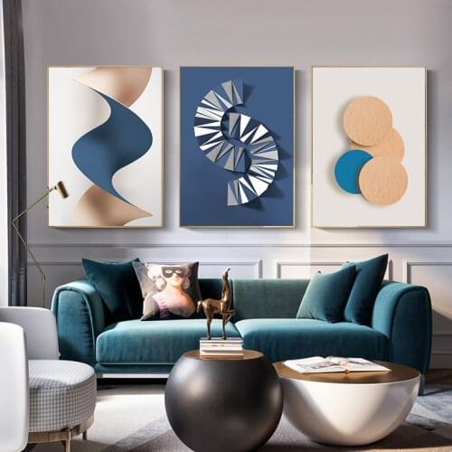Gradient Circle Origami Geometric Canvas Posters and Prints Abstract Painting Wall Pictures for Living Room Modern Home Decor