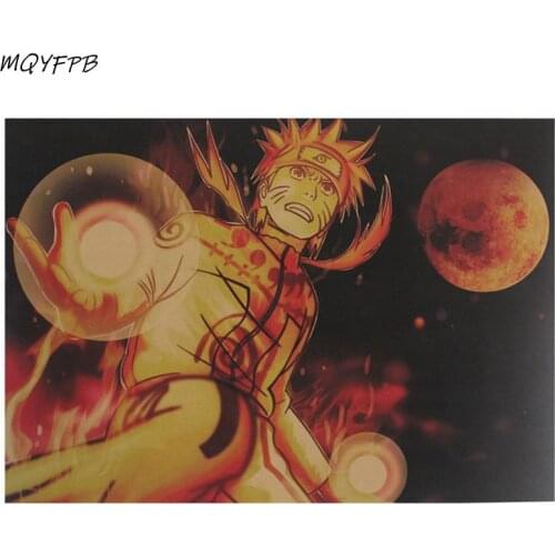 Japanese Anime Kraft Paper Poster Home Room Bedroom Wall Decorative Painting Core 50.5x35cm
