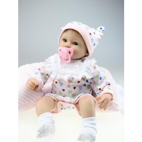 45CM Realistic Doll Reborn 16 Inches Lovely Newborn Baby Girl Soft Silicone Babies Kids Birthday Xmas Gift