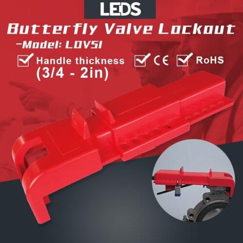 Adjustable Butterfly Valve Lockout Universal Industrial Butterfly Valve Handle Switch Safety Lock LOTO Devices PP LEDS LDV51