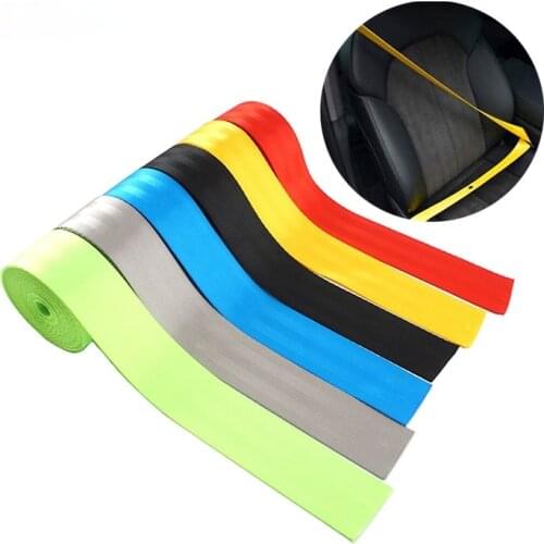 BOZXRX 3M/5M Seat Belt Webbing Strap Thicken Car Seat Belt Harness Backpack Belt Fashion Color Ribbon European standard