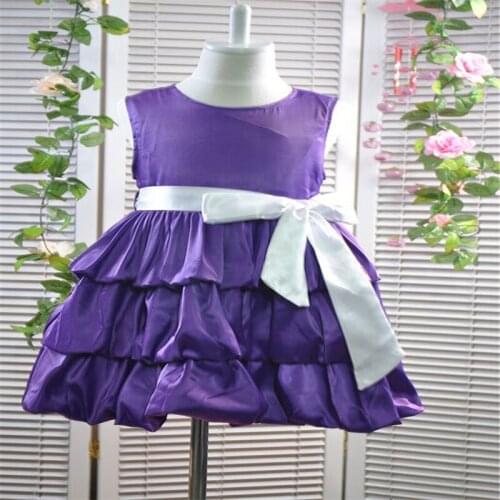Retail FREE SHIPPING NEW 2017 children dress 1pcs/lot girls High-grade Princess dress Big bowknot dresse for summer red pink