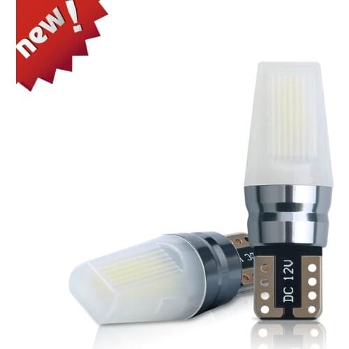 2x New COB Lamp Beads Highbright Car Led Lights T10 W5W 194 501 Auto License Plate Bulb Internal Dome Lighting 12V White Diode