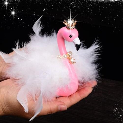 Car Ornaments Swan Decoration Cute Feather Flamingo Automobile Interior Dashboard Decor Home Creative Women Gifts