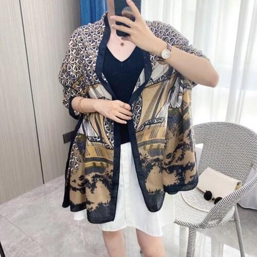 New Autumn Winter Retro Printed Long Viscose Scarf Shawls Ladies Fashion Soft Foulard Accessories Big Poncho Hijab Cape Headband