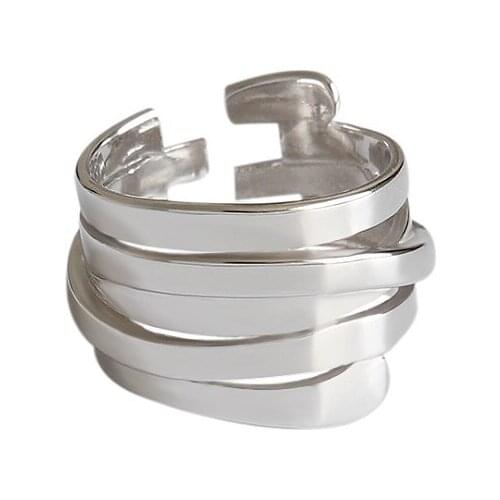 Punk Silver Color Irregular Geometric Finger Rings For Women Antique Ring Christmas Gifts Jewelry 2020