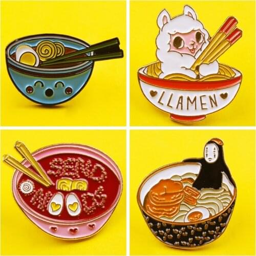 Japanese Style Badges Enamel Pin Cartoon Custom Funny Animal Brooches Bag Lapel Pin Badge Plant Jewelry Gift for Kids