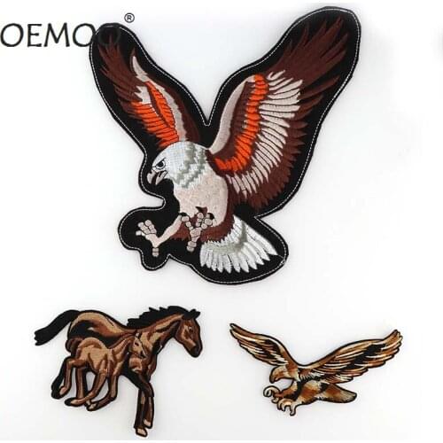 1PCS Eagle Horse 12.5X10.5cm Clothing Ironing Applique Decal Decal DIY Clothing Accessories Patch