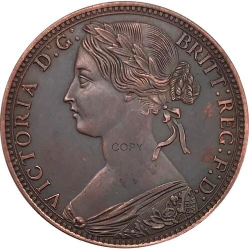1875 H United Kingdom 1 Penny Red Copper collectibles Copy Coin