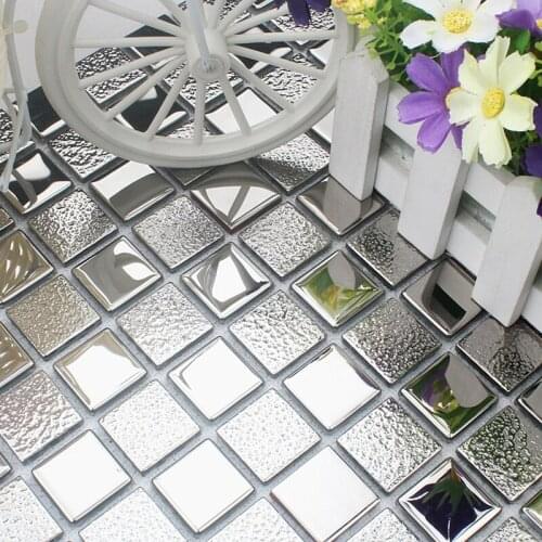 25mm Silver Plated Ceramic Mosaic Wall tiles, Kitchen Backsplash Bathroom Shower floor Wall tile interior ourdoor