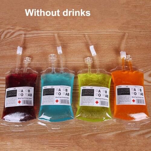 350ml Transparent Clear Medical PVC Material Reusable Blood Energy Drink Bag Halloween Vampire Pouch Props