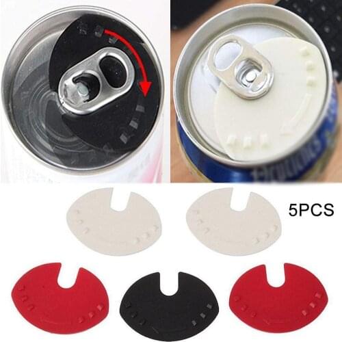 5pcs Beer Soda Can Cap Reusable Bottle Lid Beer PP Can Cover Can Top Lid Protector Barware Random Color