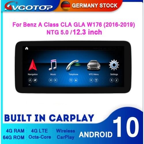 AVGOTOP Big screen Android 10 GPS Car Radio DVD Player for MERCEDES-BENZ A-Class W176 2016-2017 (NTG5.0) Multimedia