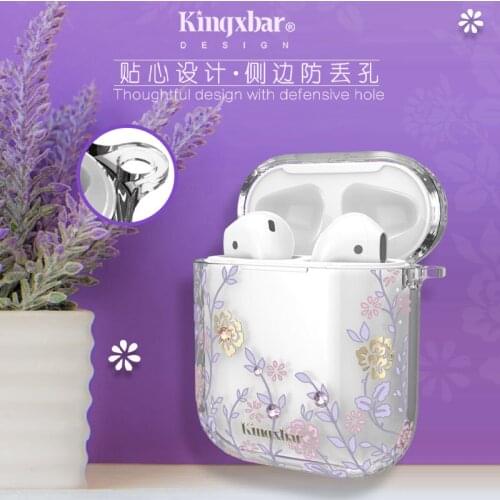 For Airpods 2 Case Accessories Airpods Wireless Charging Bluetooth Headphone Holder Bag Protective Cover With Crystals KINGXBAR