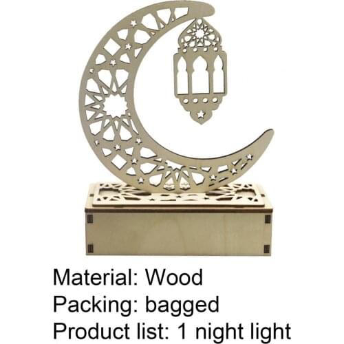 Moon Lamp Delicate Moon Shape Wooden Night Light LED Lamp for Bedroom