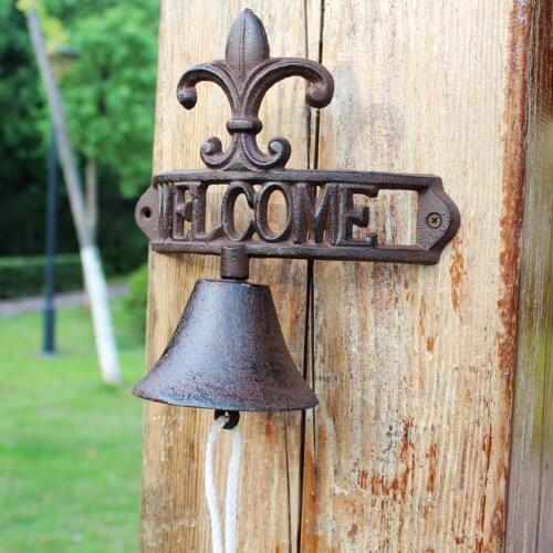 European Style Antique Cast Iron Home Decoration Hardware Hand Doorbell Garden Hardware