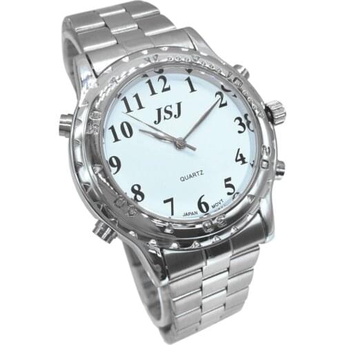Arabic Talking Watch for Blind People or Visually Impaired or the Elderly, White Dial