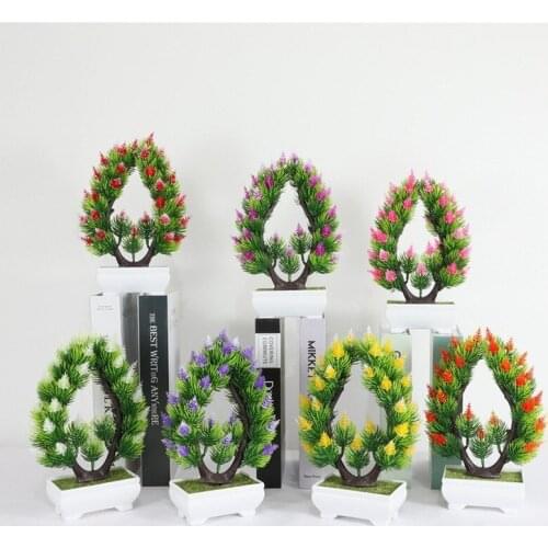 1pc Artificial Peacock flowers Fake Plants Bonsai Simulation Potted Plant DRY Home Table Ornament Office Desk room Decoration