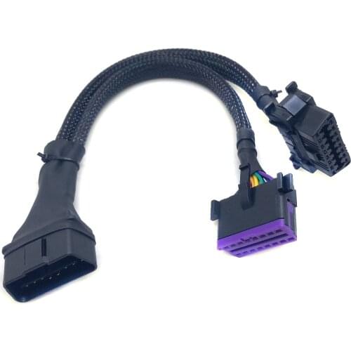 OBD2 one to two extension cable car OBDII test connection plug 16pin cable